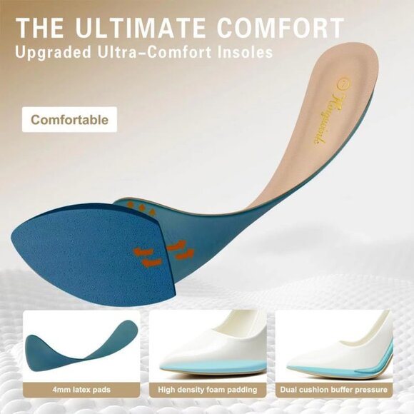 Womens White Polyurethane (PU) Pointed Closed Toe Slip On Heels Leather Pumps - Picture 4 of 8